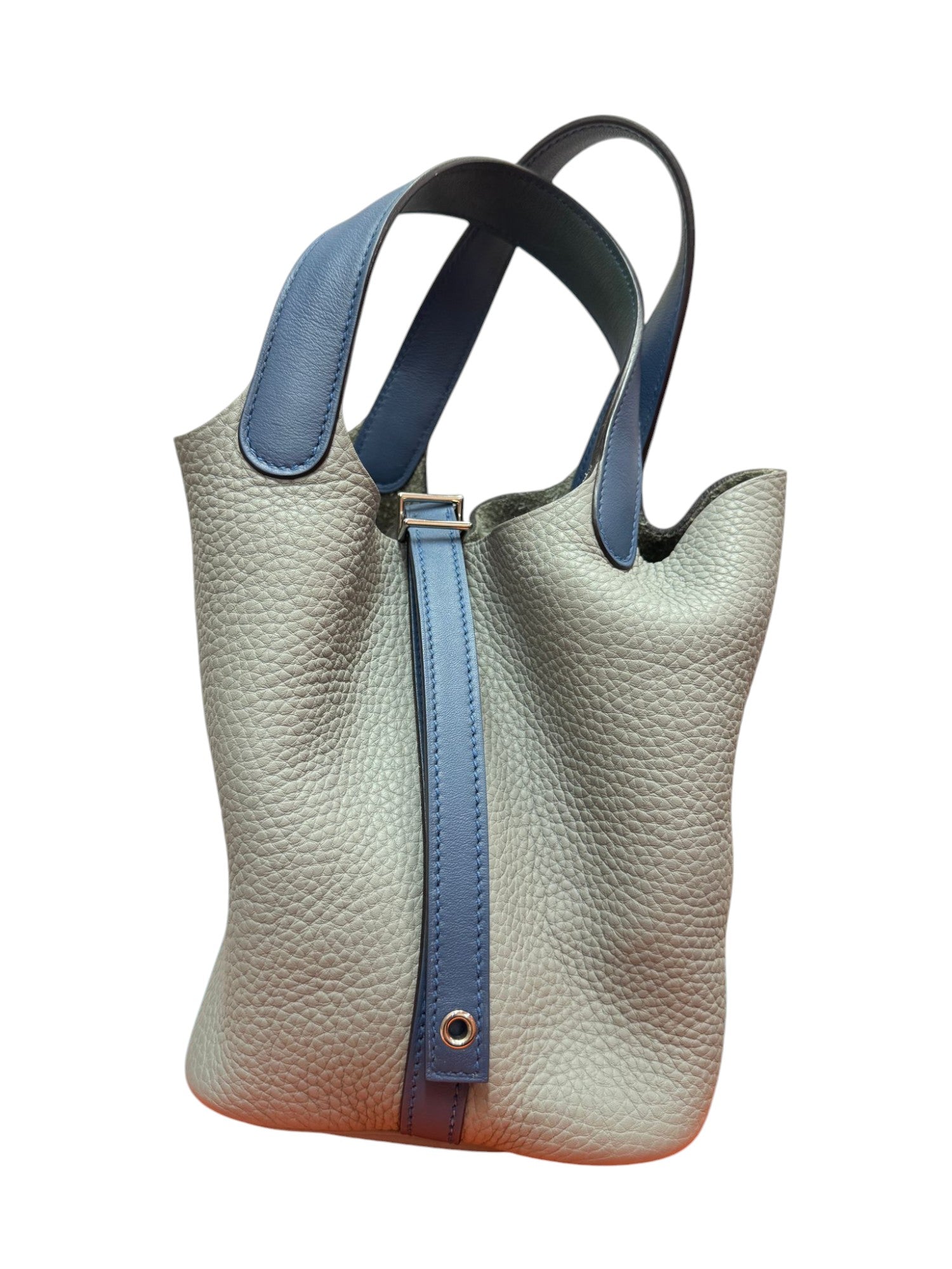 Hermes Picotin 18 in Grey/Blue Clemence with PHW