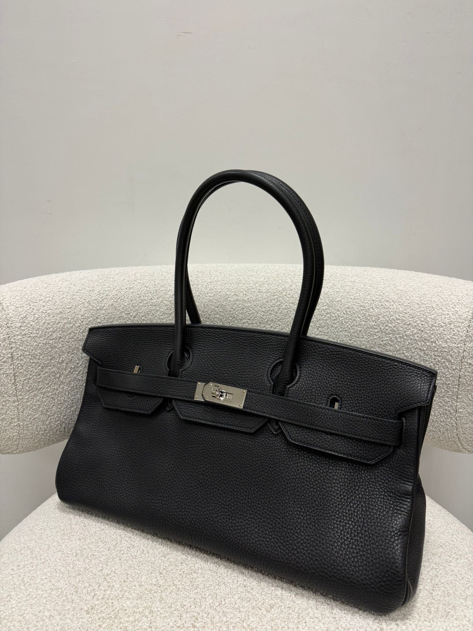 *LONDON LOCATED* PRELOVED HERMÈS JPG SHOULDER BIRKIN BLACK Togo Leather with Palladium Hardware