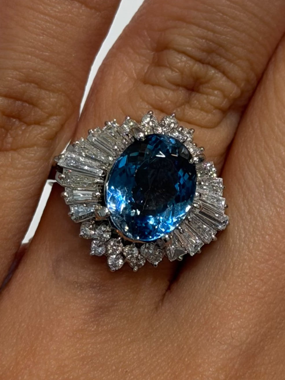#12 Ring in Pt900 - Aquamarine Santa Maria 4.05 + D1.38 (鑑) 6250 JJC1302
