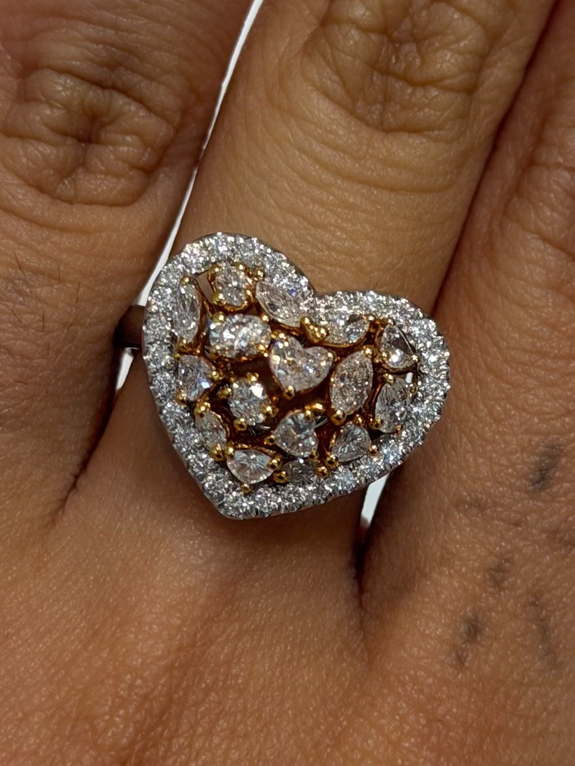 #13 Ring in 18K - Diamond heart cluster 1.15 + 0.38 3147 JJC1307
