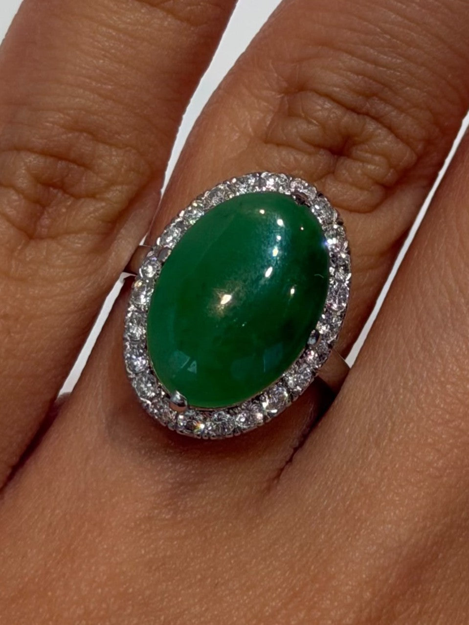 #12 Ring in Platinum - Jade 4.88 + D0.50 (鑑 cert) 3466 JJC1380