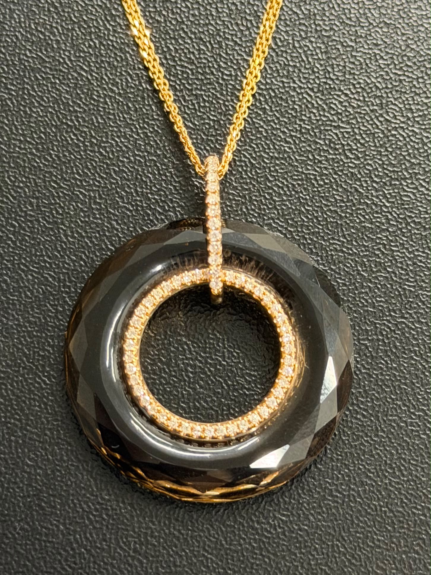 Necklace in K18 - Smoky Quartz 24.66 + D0.25 2172 JJC1500