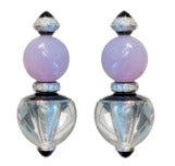 Earring in 18K - Lavender Jadeite 31.52 + D1.674 + 42.575 J-ER1080-01 JJC3030