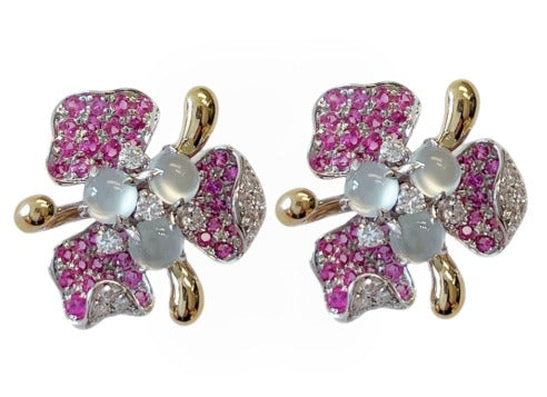 Earring in 18K - Ice Jadeite 2.05 + D0.587 + 1.40 J-ER1098-02 JJC3029