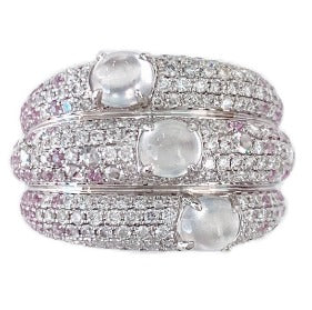 15# Ring (Hand Crafted) - Ice Jadeite 1.378 + D1.113 + 0.712 J-R856-03 JJC3032