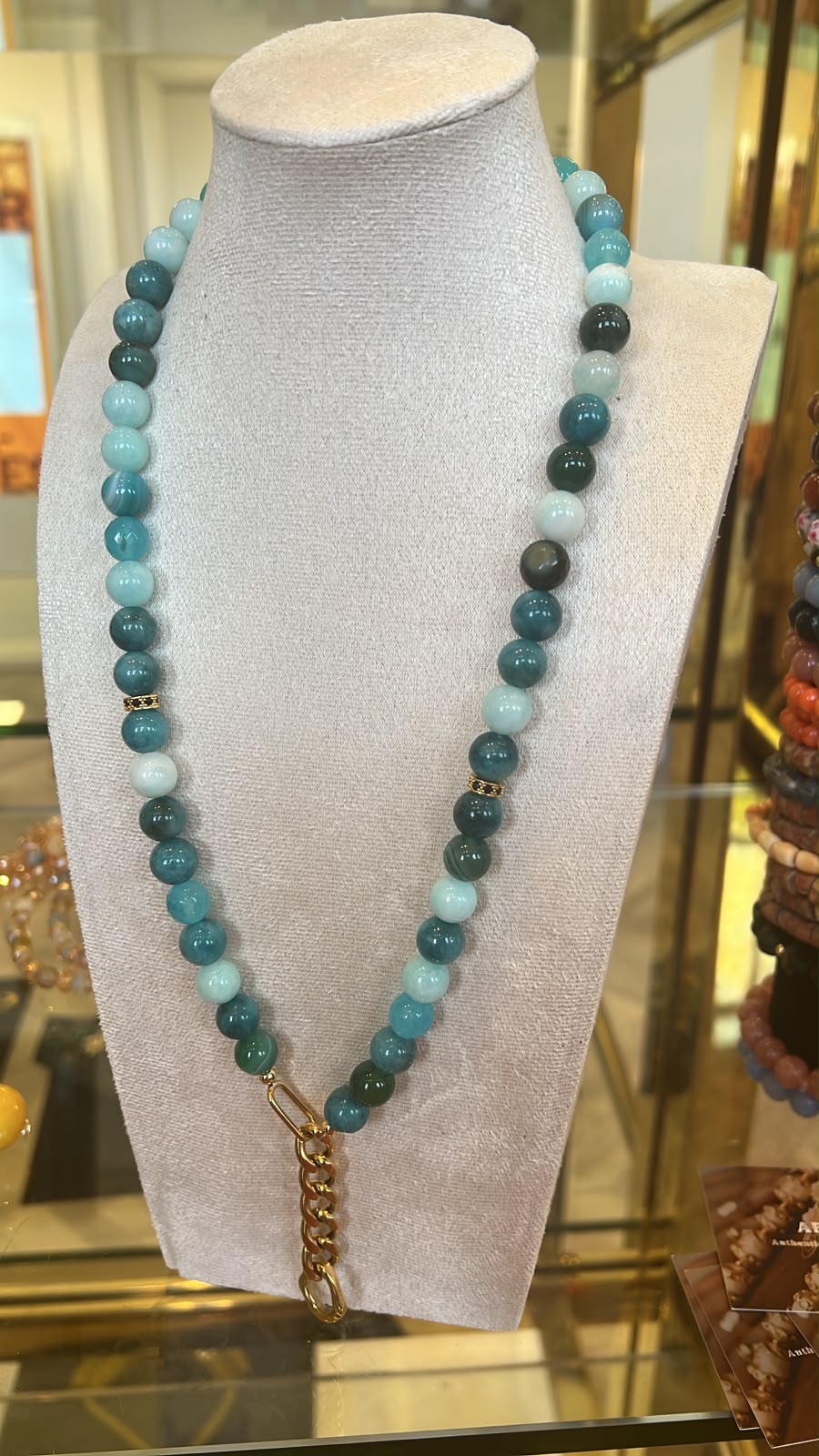 blue dream african gem necklace  AKC1326