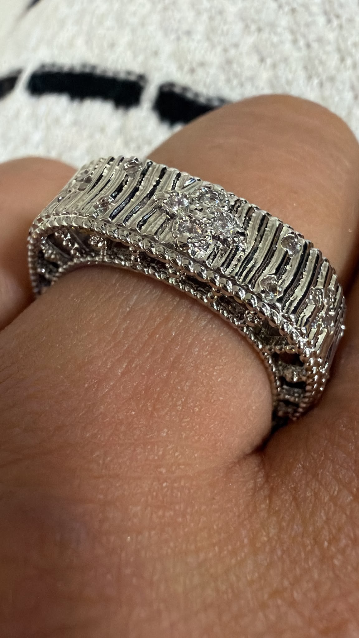 Sterling silver pave ring size 8 USA