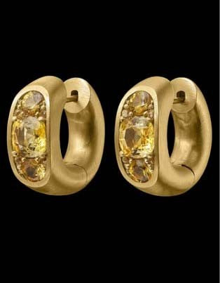 18k Hoop matte earrings (setting only) SABSET004