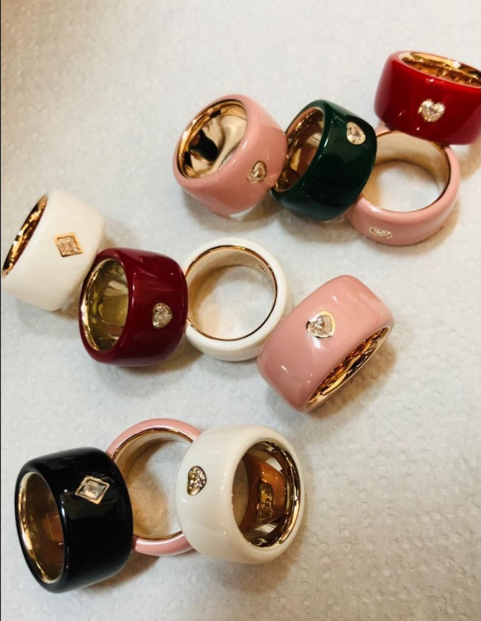 Dia & Enamel 18k Ring (setting only) SABSET001