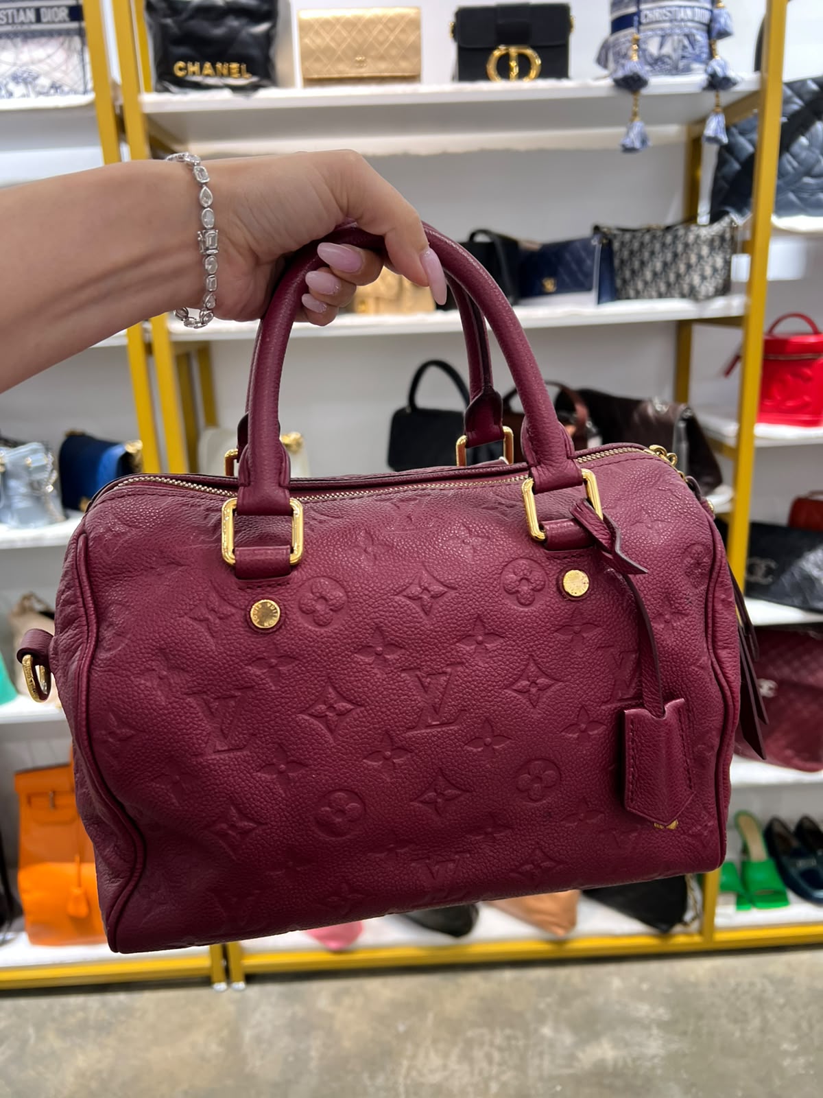 Fuschia Leather Speedy 25 Top Handle Bag in GHW SYC2009