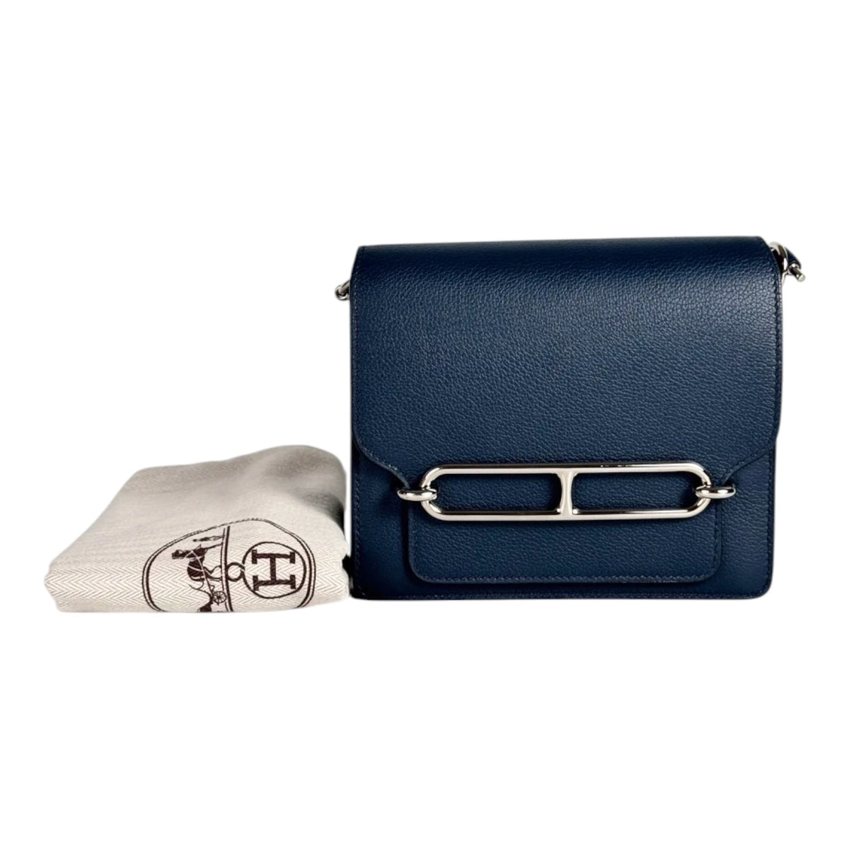 Hermes Navy Roulis Mini in Evercolour with PHW