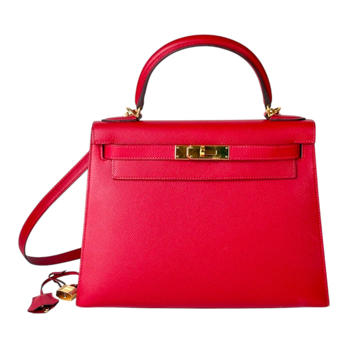 Hermes Kelly 28cm Bag in Red Epsom with GHW