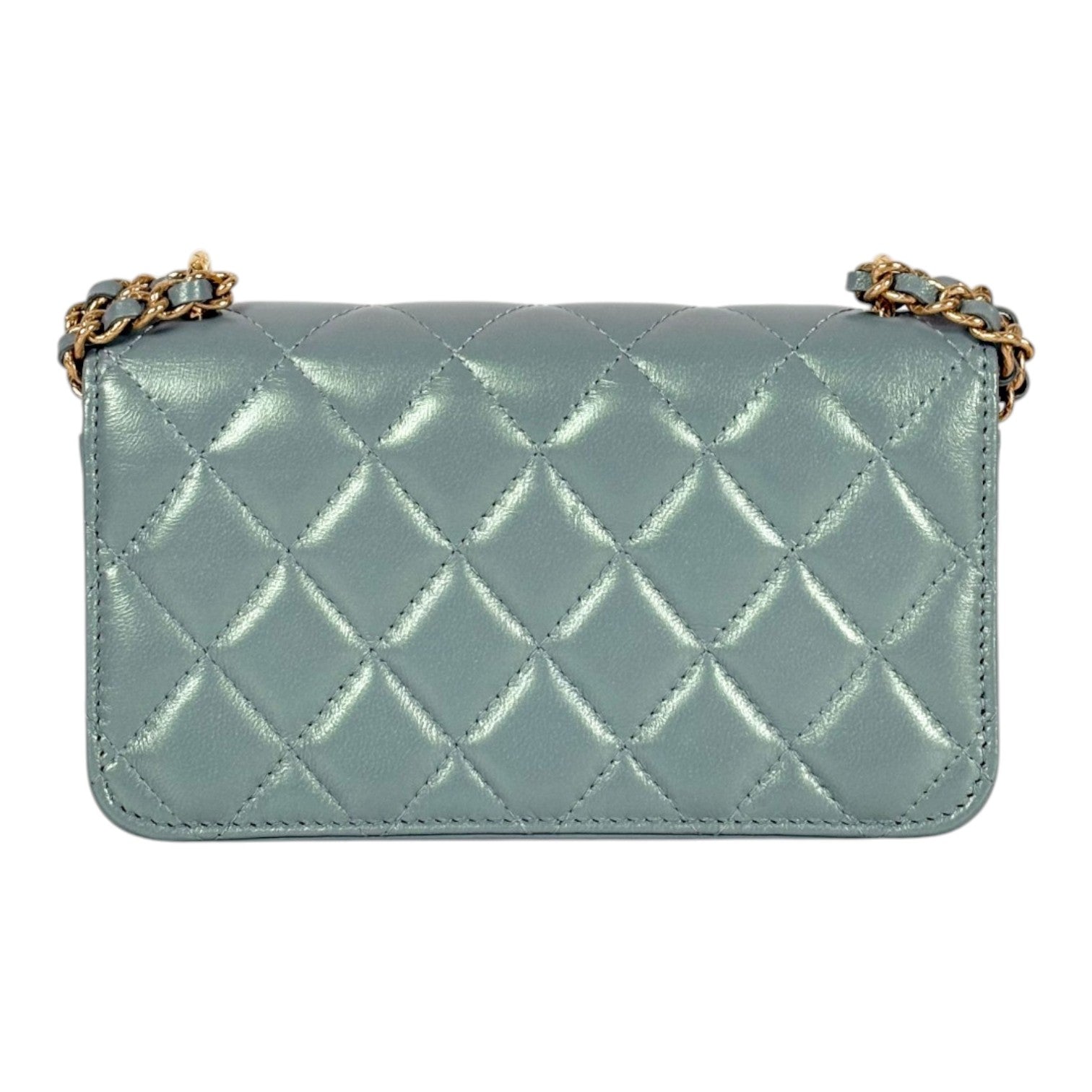 Chanel Light Green WOC in Lambskin Bag
