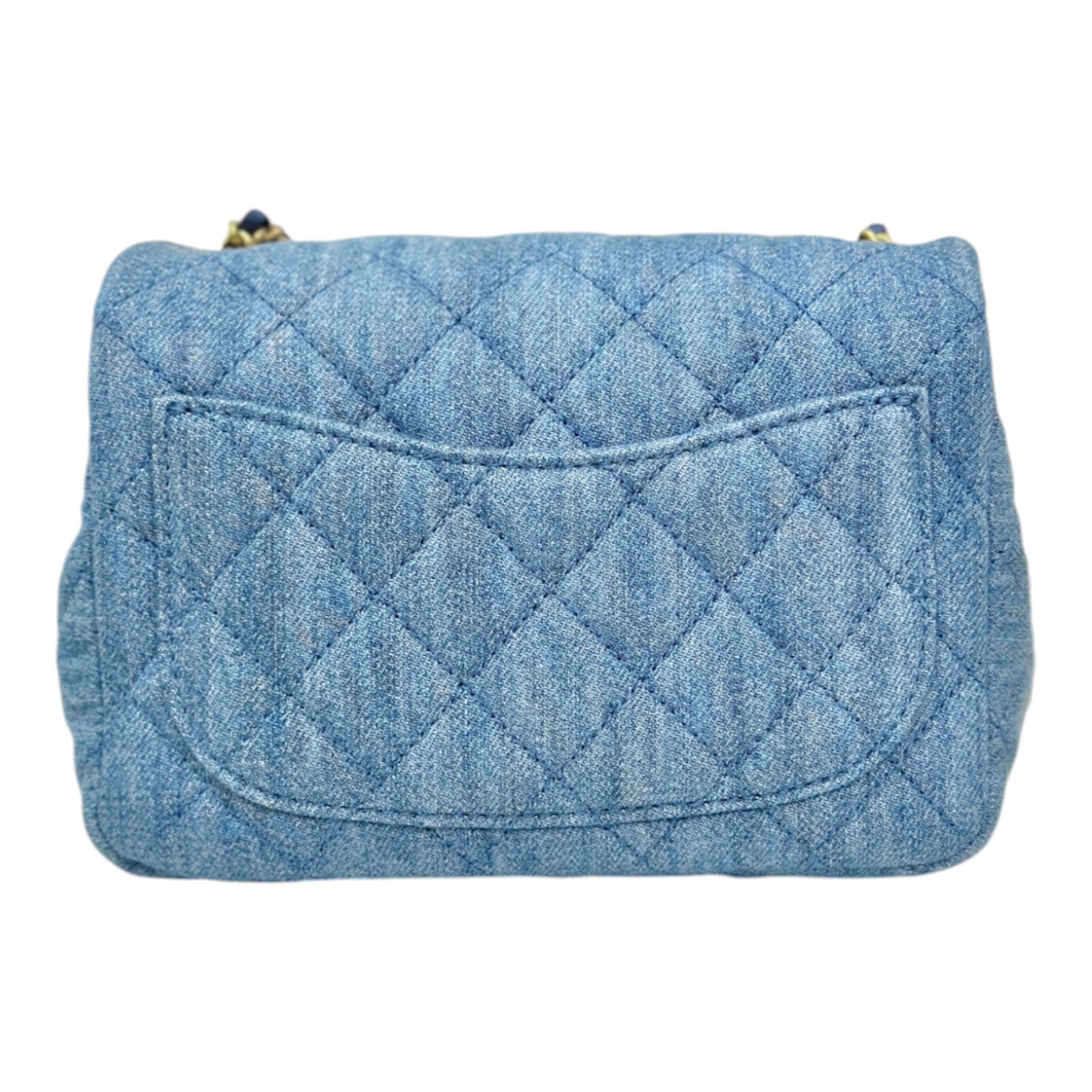 Chanel Classic Flap Mini Square Denim With Crush