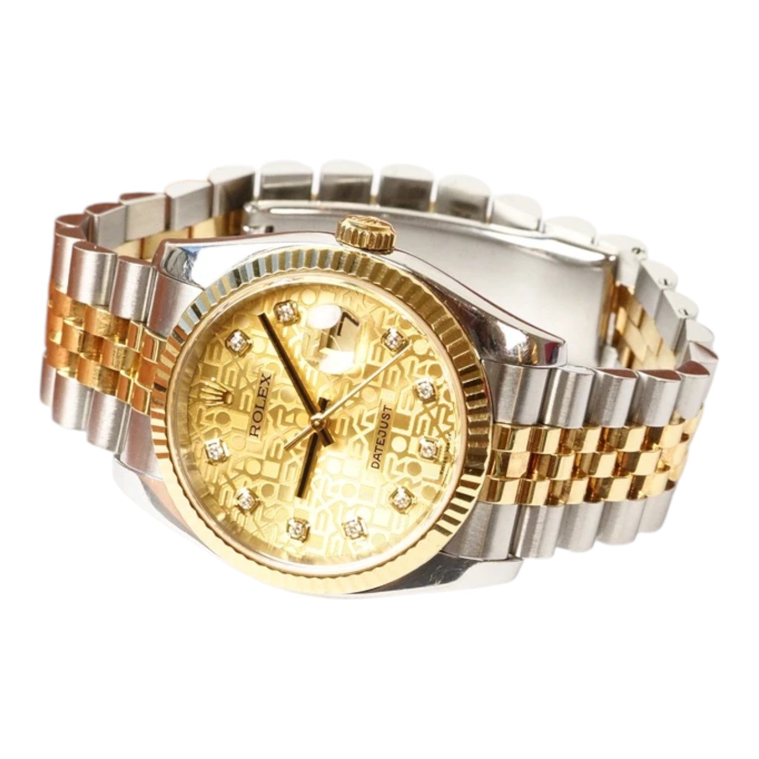 Rolex Datejust 36mm Auto Watch 2 Tone steel/yellow gold/diamond - Full Set