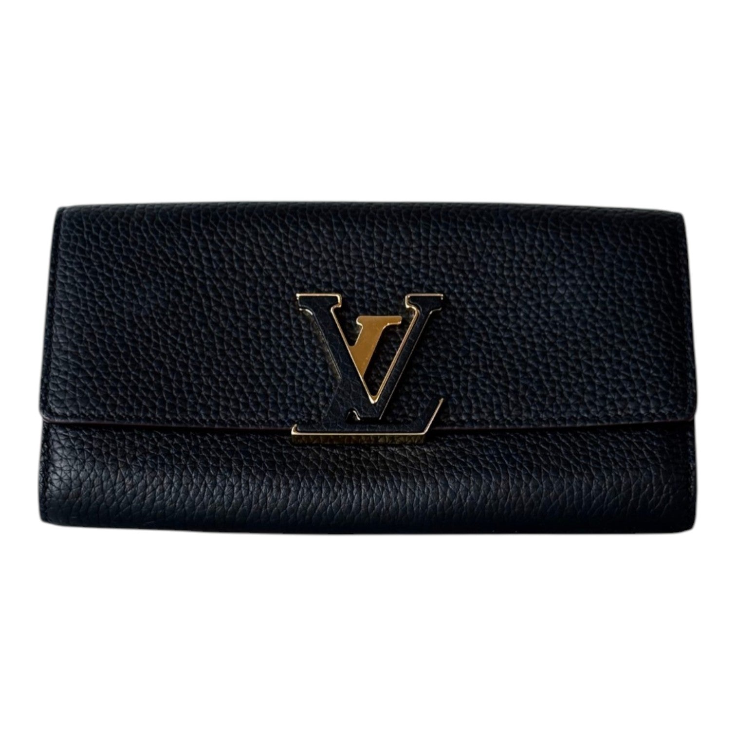 Louis Vuitton Capucine Wallet Black Calfskin