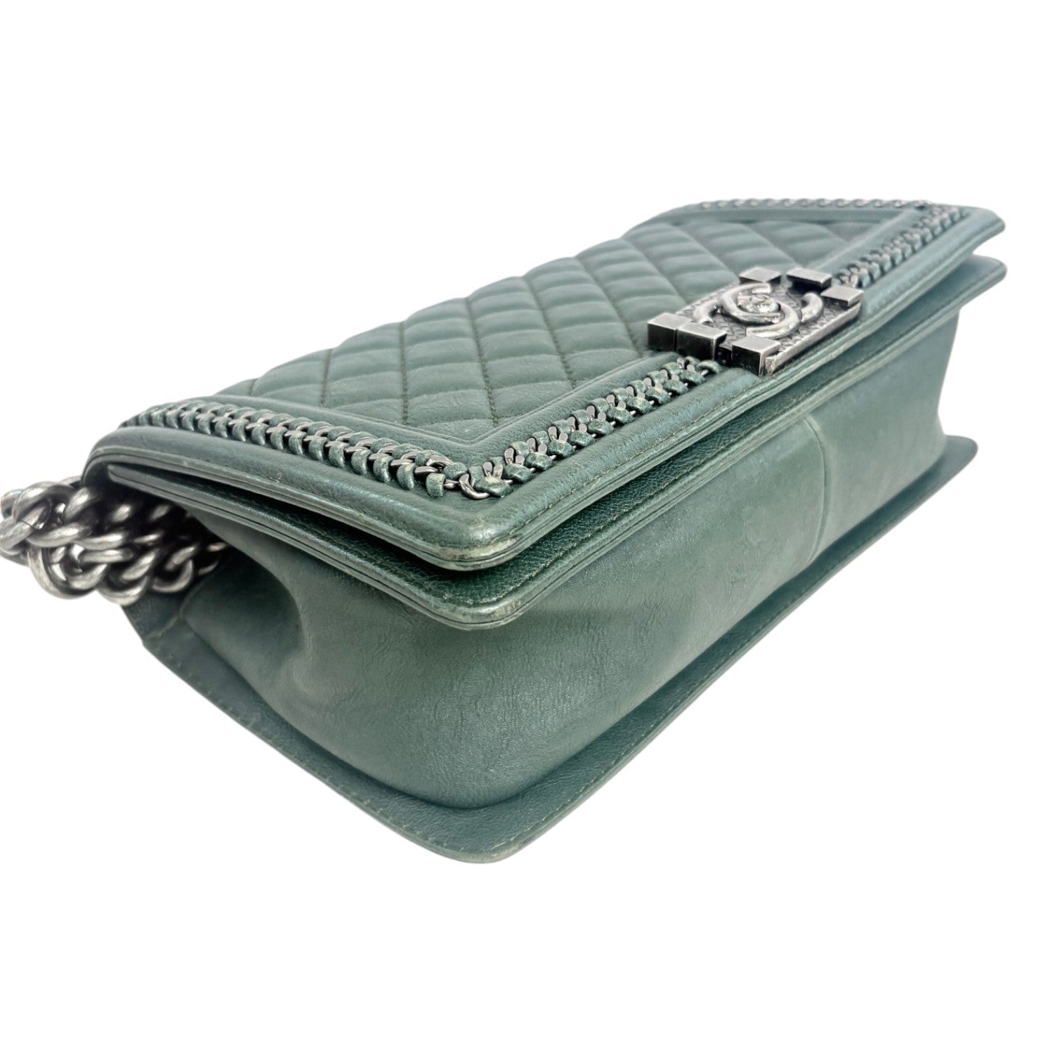 Chanel Medium Green Leboy With Top Handle