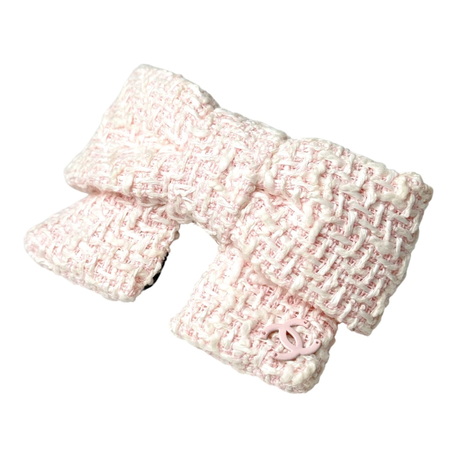 Chanel Hair Accessories Pink Tweed Clip