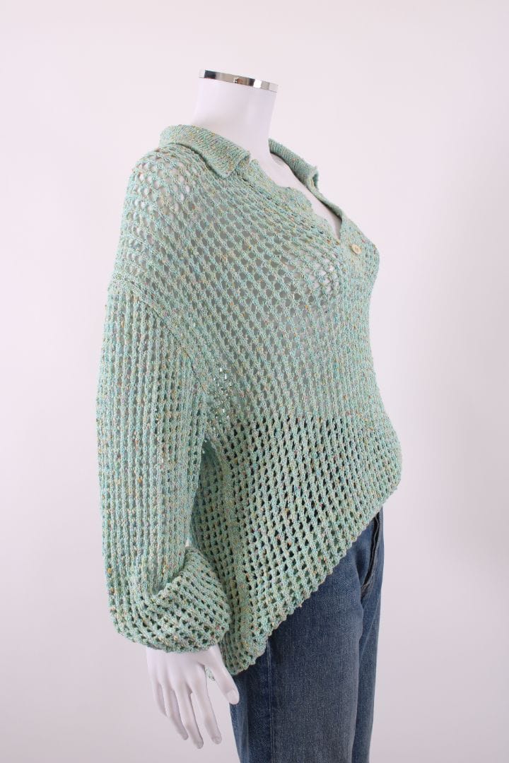 Acne Studios Acne Studios Open Knit Collared Jumper Mint L