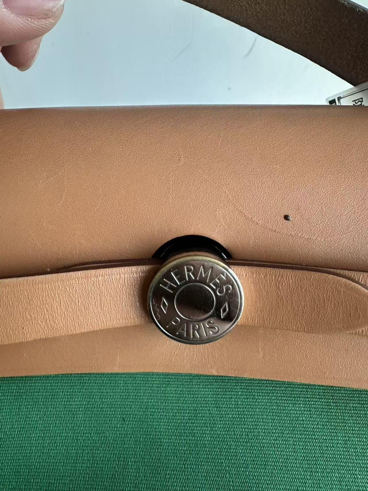 Hermès green herbag31 good condition stamp X