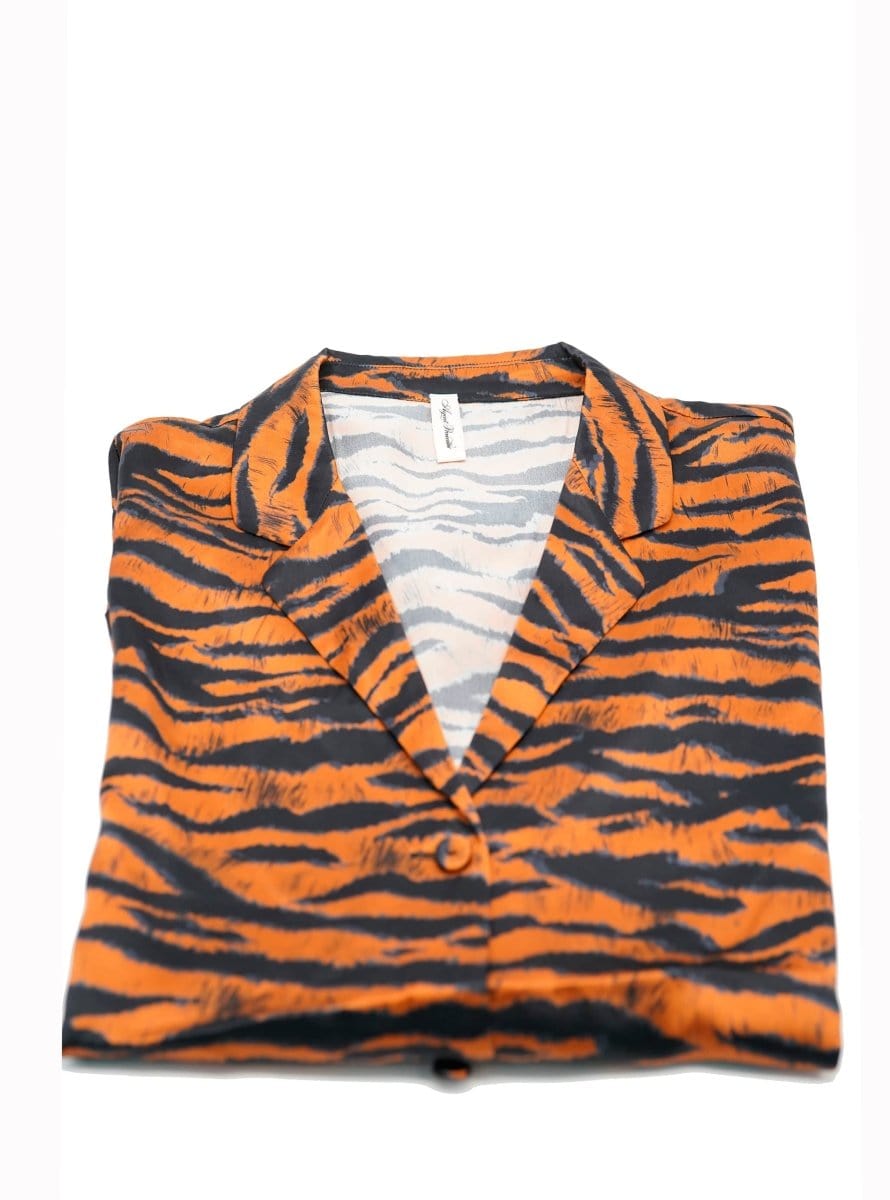 Agent Provocateour tiger pajamas short slv t size 12 ASL6120