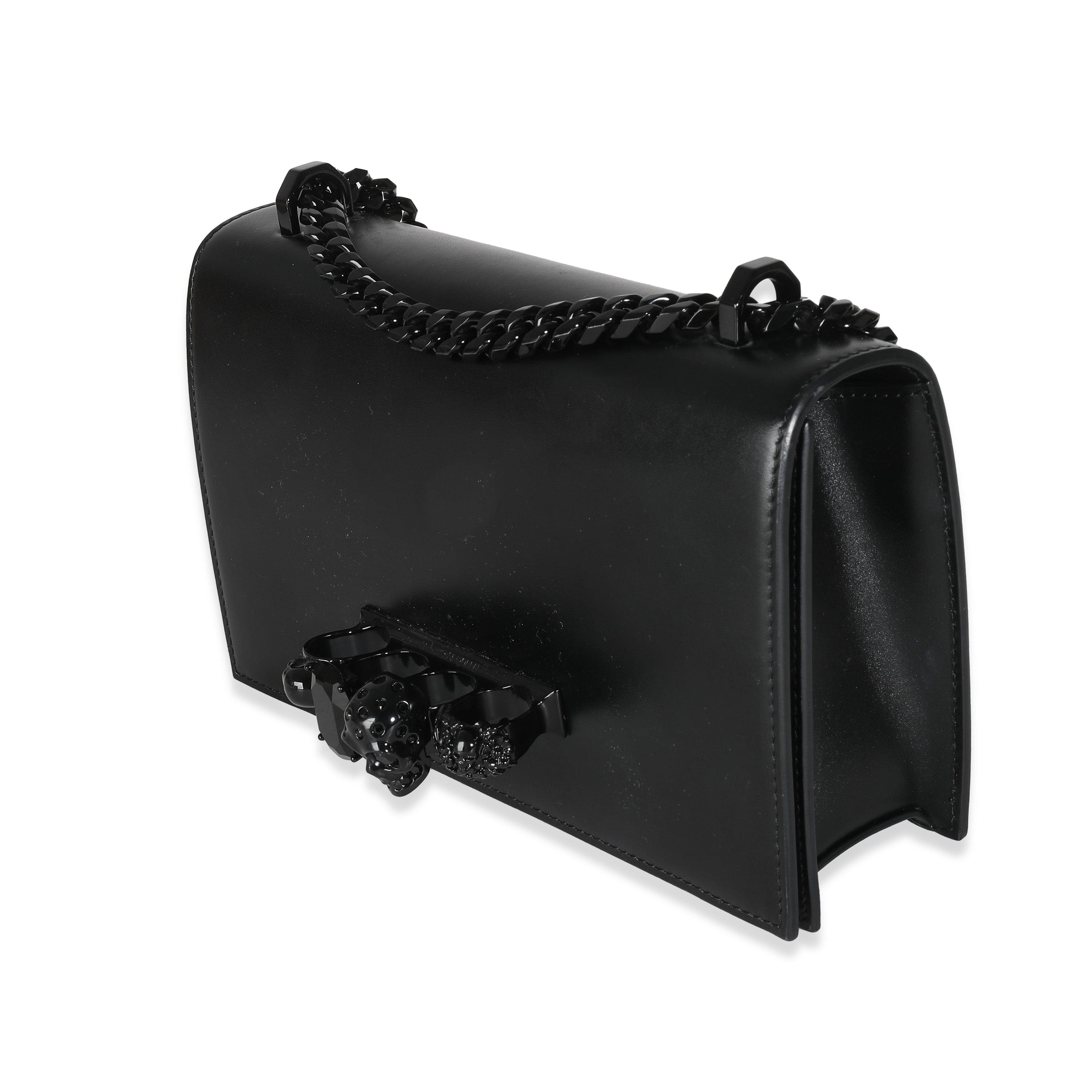 Alexander McQueen Alexander McQueen SO Black Leather Ring Detail Embellished Crossbody Bag ASC5198