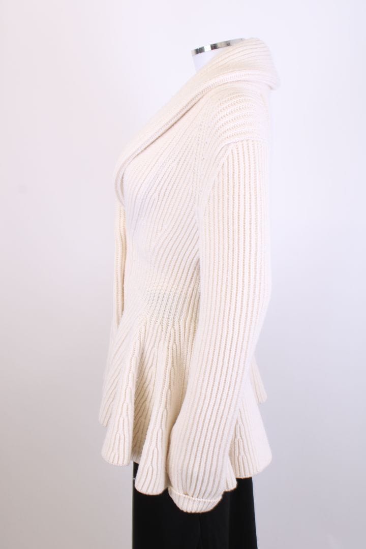 Alexander McQueen Alexander McQueen L/S Ribbed Knit Cardigan Cream S