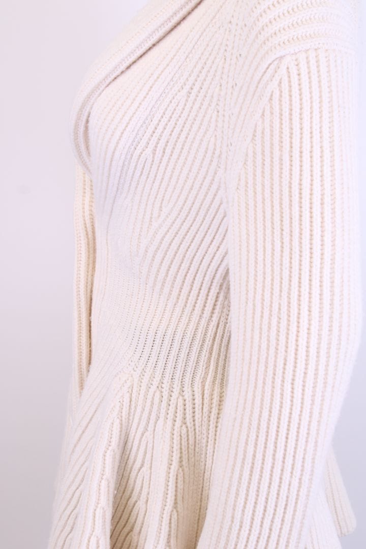 Alexander McQueen Alexander McQueen L/S Ribbed Knit Cardigan Cream S
