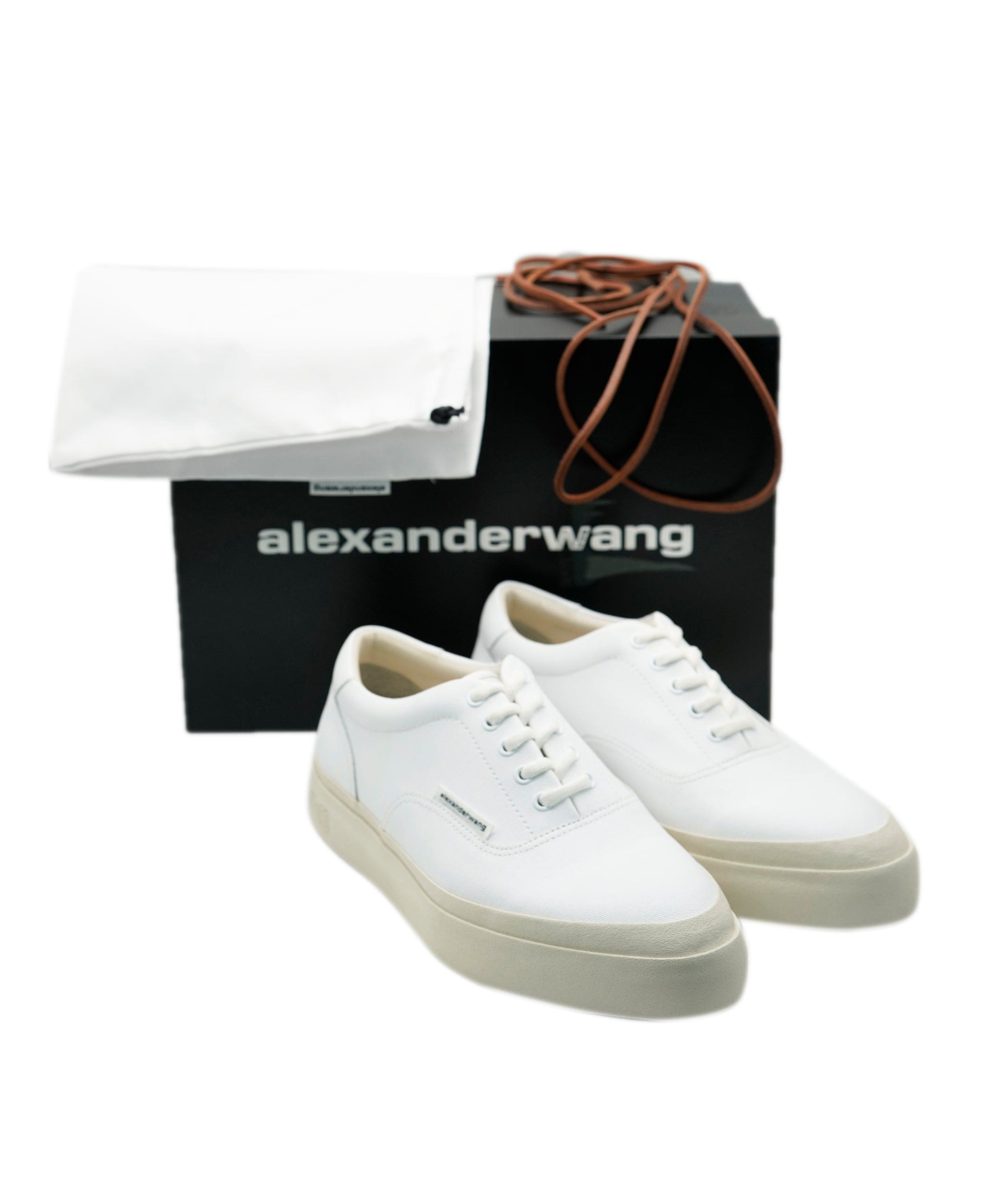 Alexander McQueen Alexander Wang Canvas White Trainers 39 New In Box ALL0467