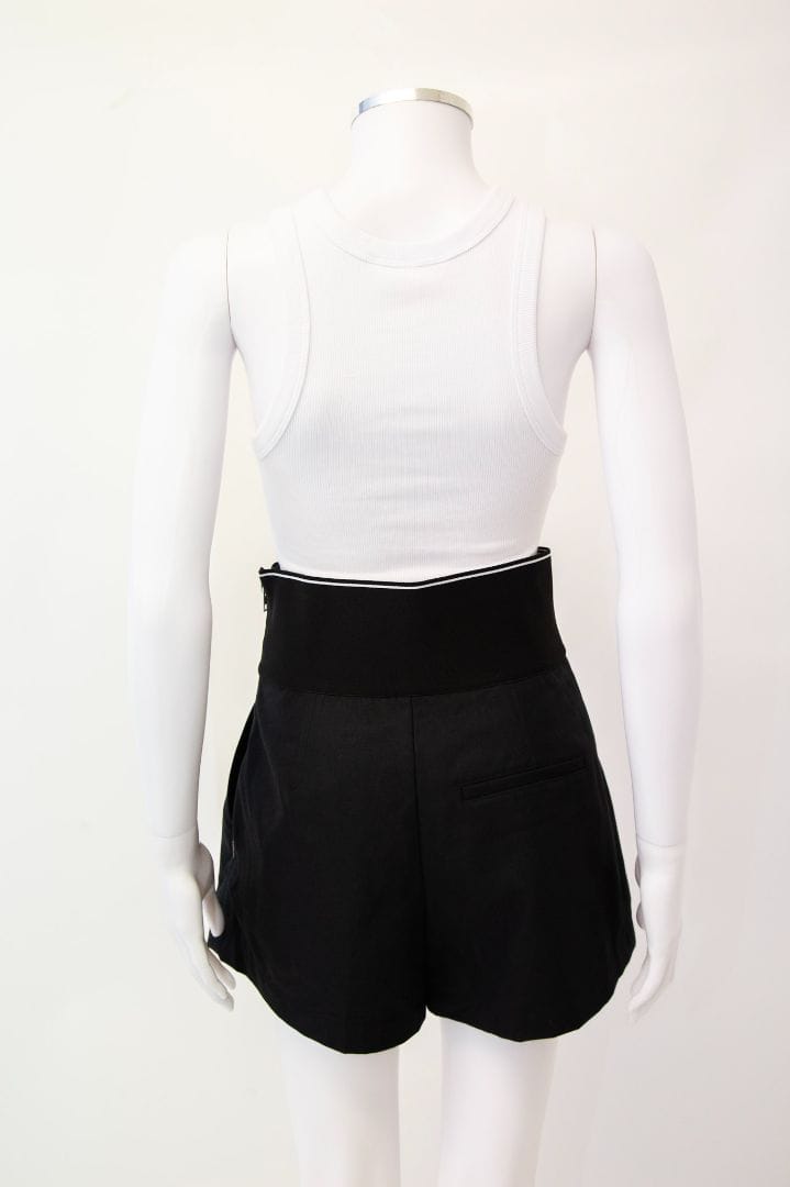 Alexander Wang Alexander Wang Logo High Waisted Shorts Black/ White 8