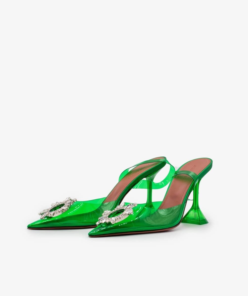 Amina Muaddi Begum Crystal PVC slingback pumps RJL1166