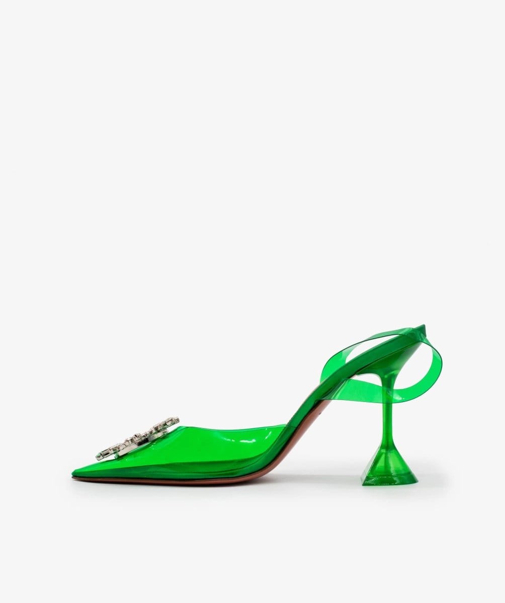 Amina Muaddi Begum Crystal PVC slingback pumps RJL1166