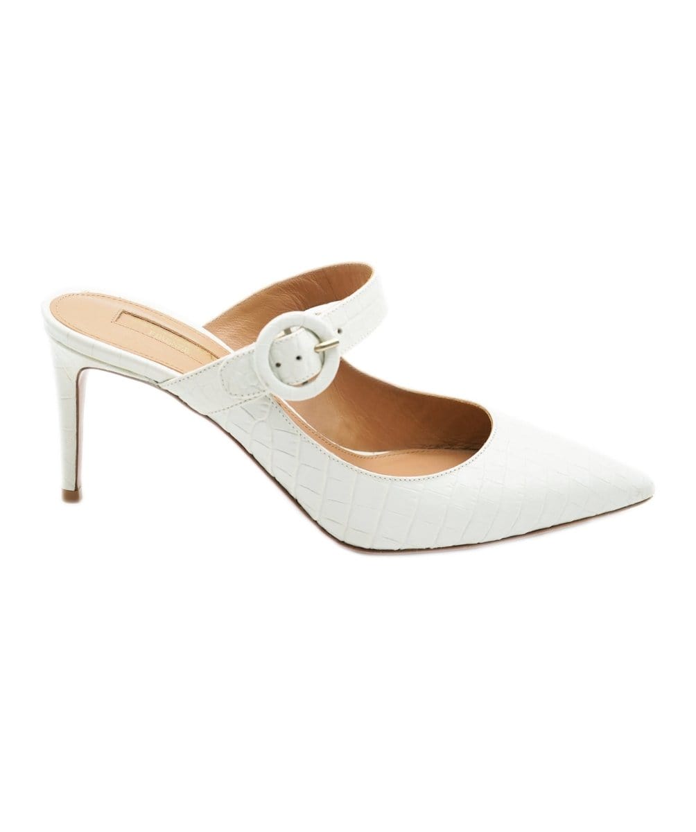 aquazzura white croc style heels AVC1756