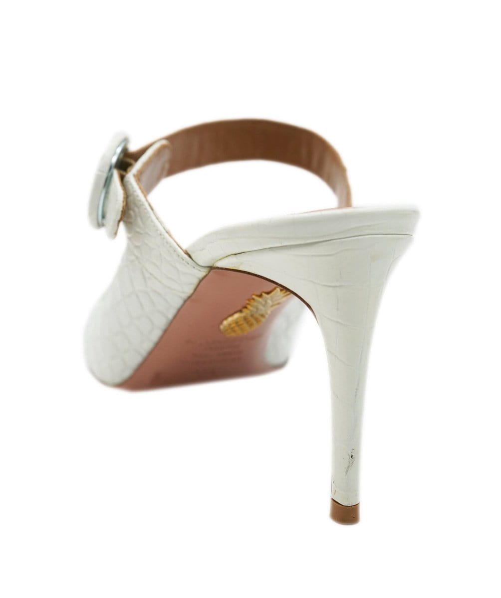 aquazzura white croc style heels AVC1756