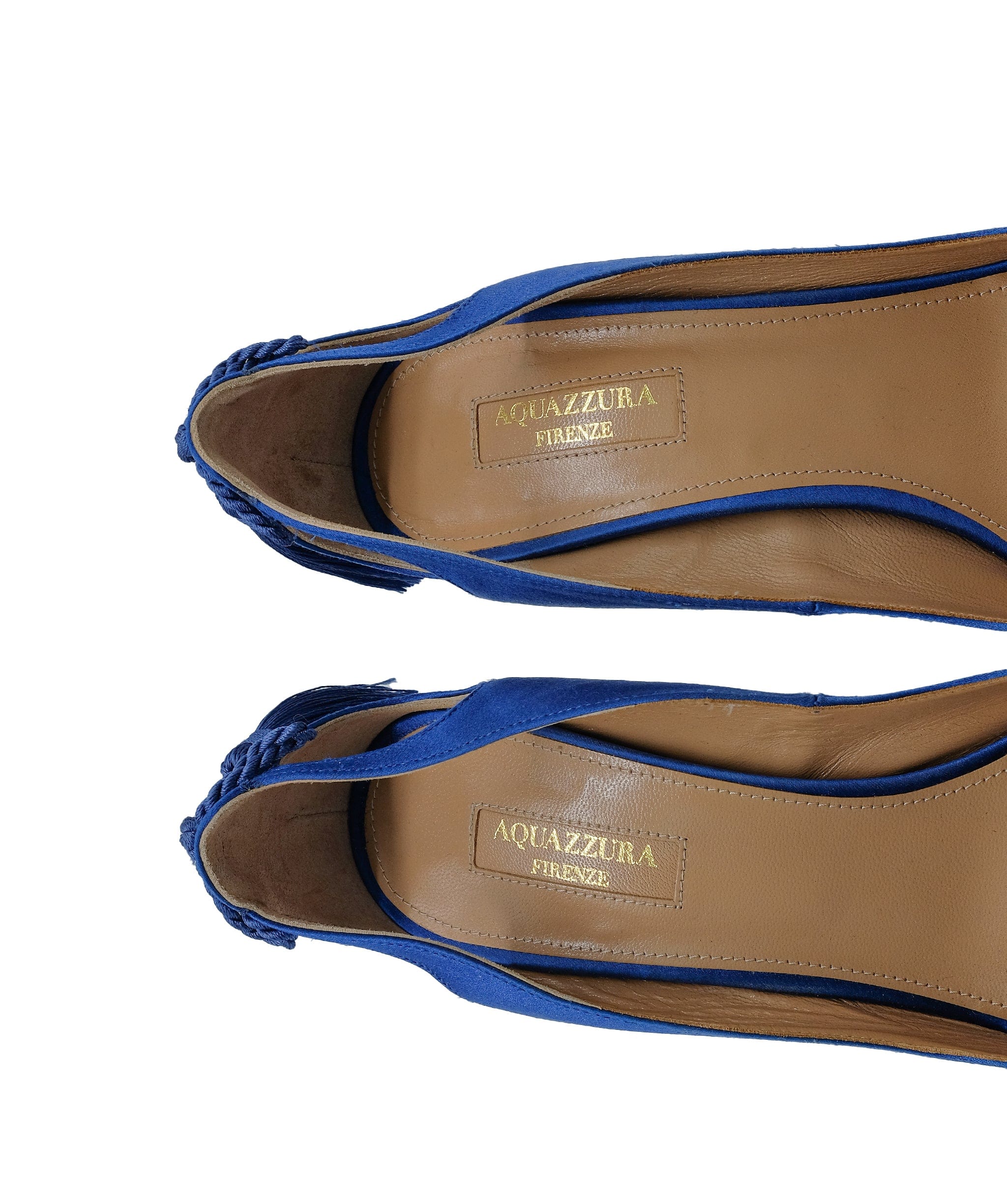 Aquazzura Aquazzura Blue Satin Heels RJC3761