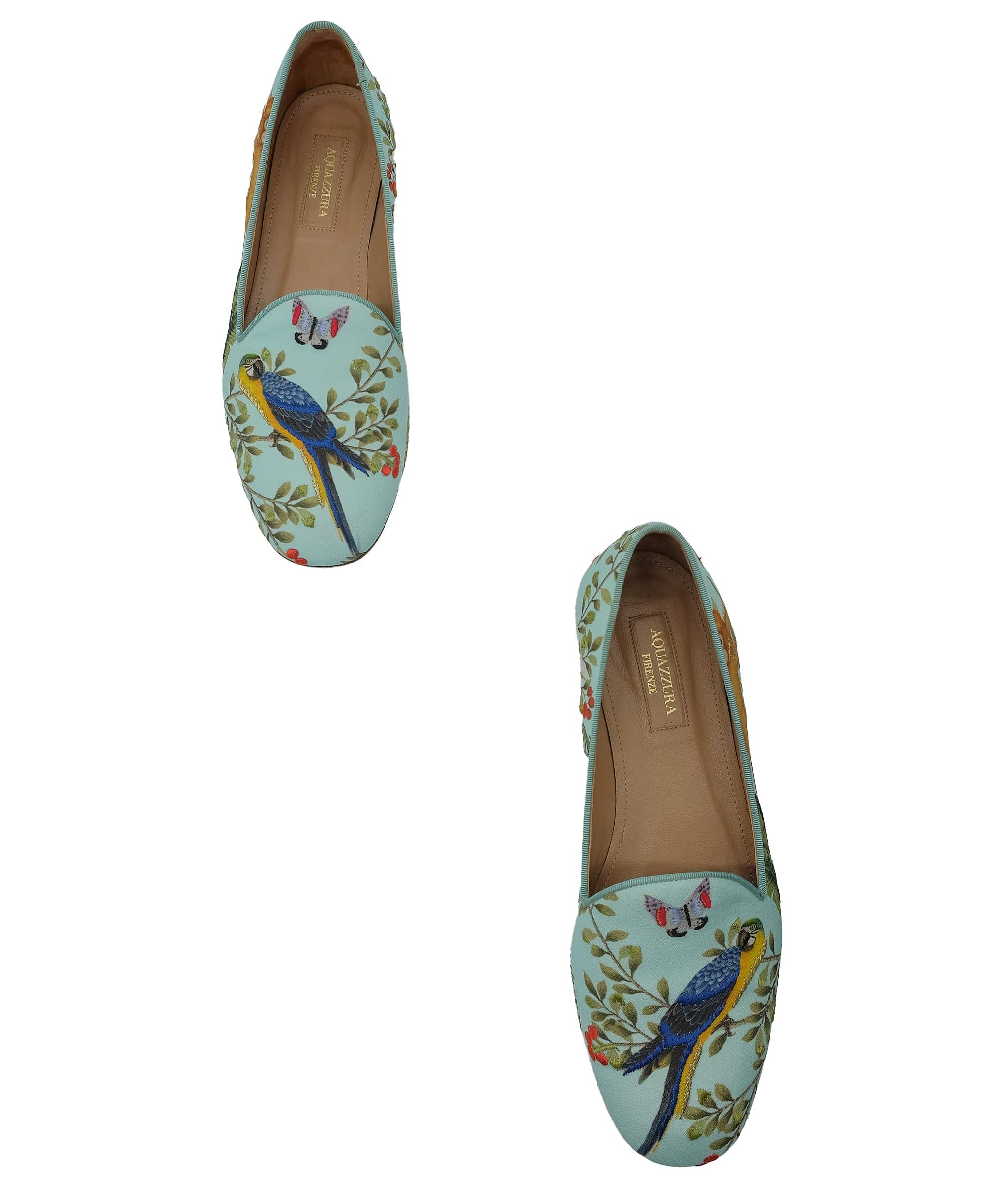 Aquazzura Aquazzura Loafers Embroidery Green 36 RJC3280