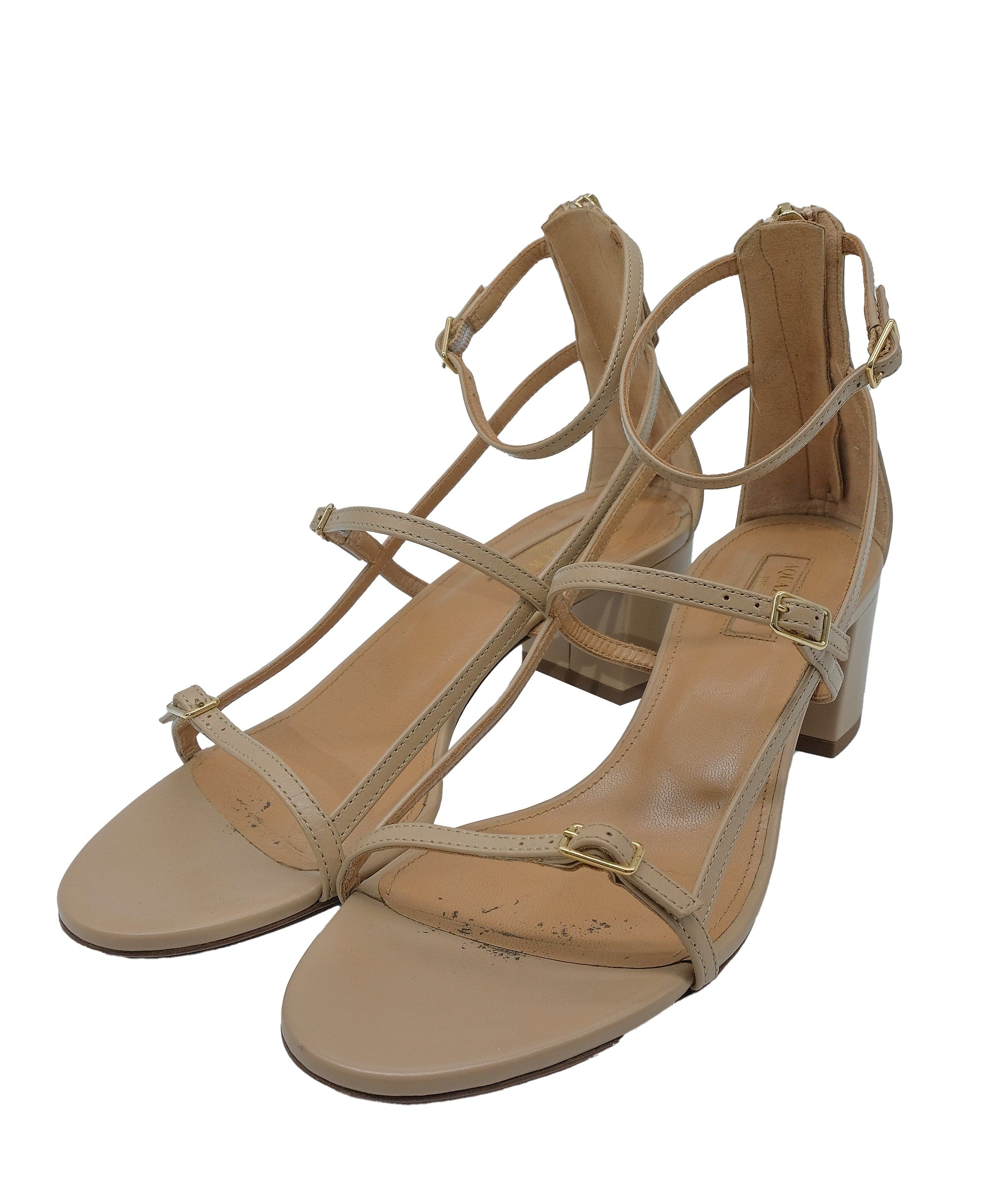 Aquazzura Aquazzura Sandals 2 Strap Beige Leather 36.5 RJC3283