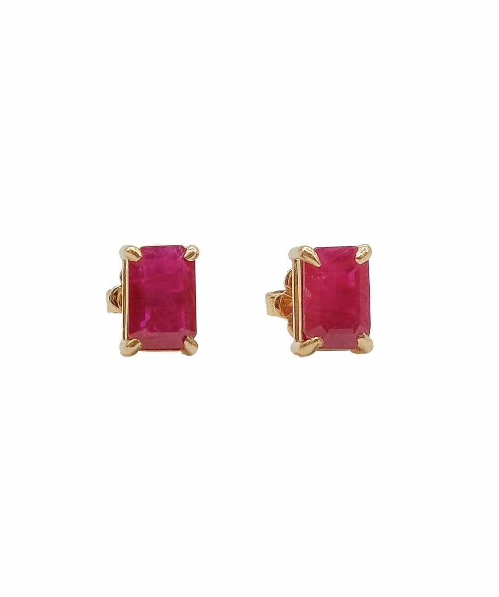 4x6mm Ruby Studs 18k Rose Gold ASL6822