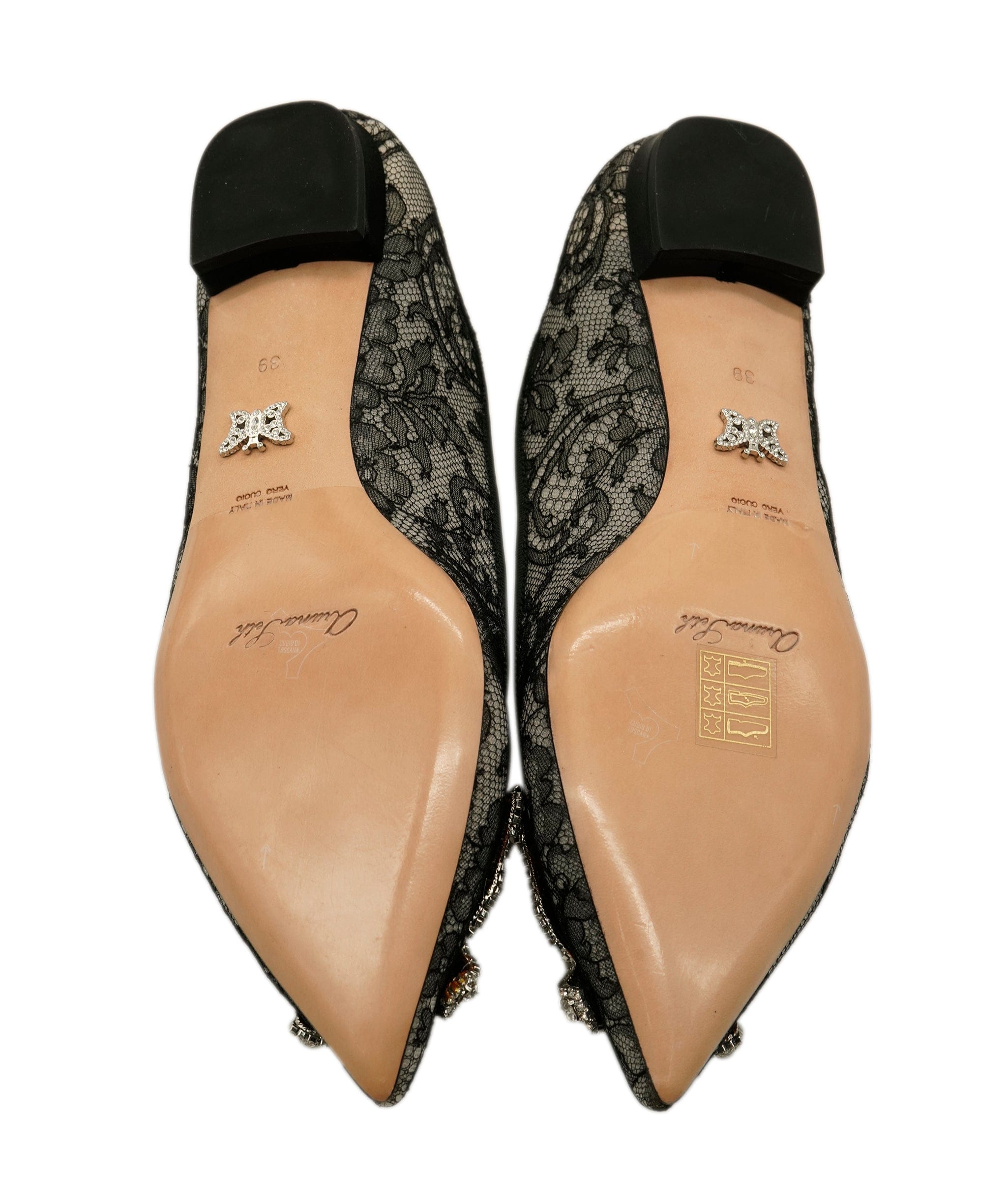 Aruna Seth Aruna Seth Chantilly Nero Lace Ballet Shoes 39 DBXL0064