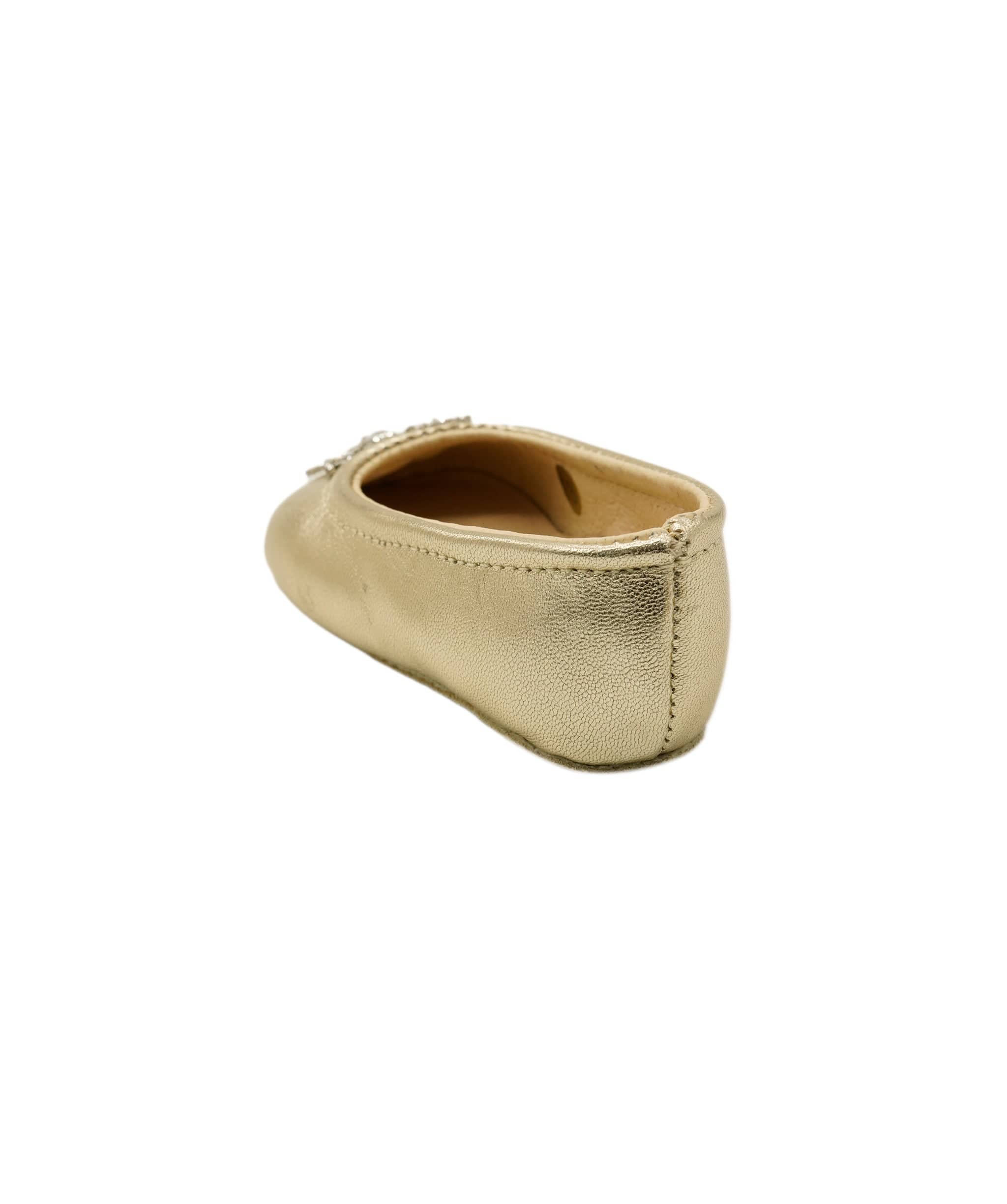 Aruna Seth Aruna Seth Odette Platinum Leather Ballet Flats 18 DBXL0061