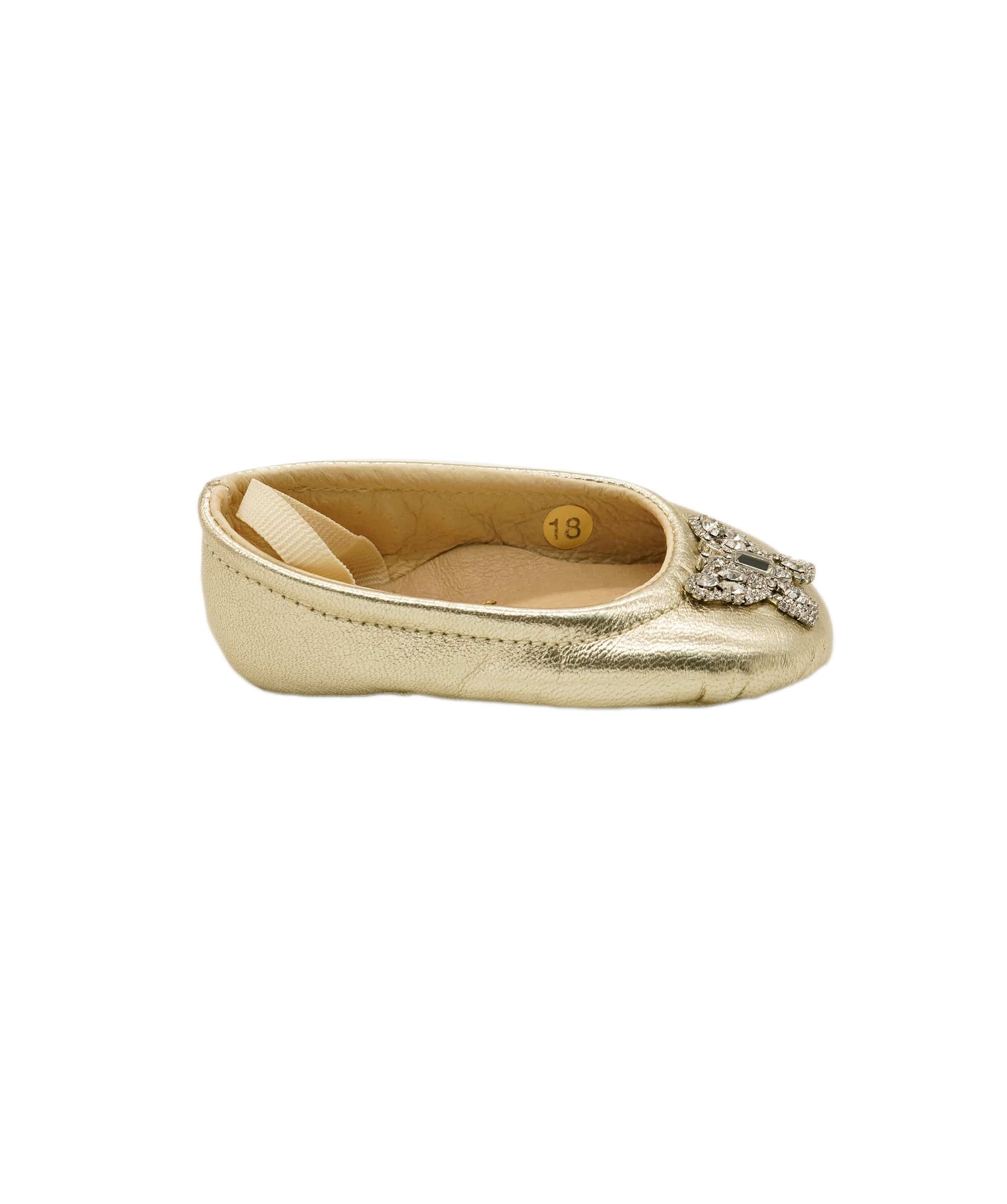 Aruna Seth Aruna Seth Odette Platinum Leather Ballet Flats 18 DBXL0061