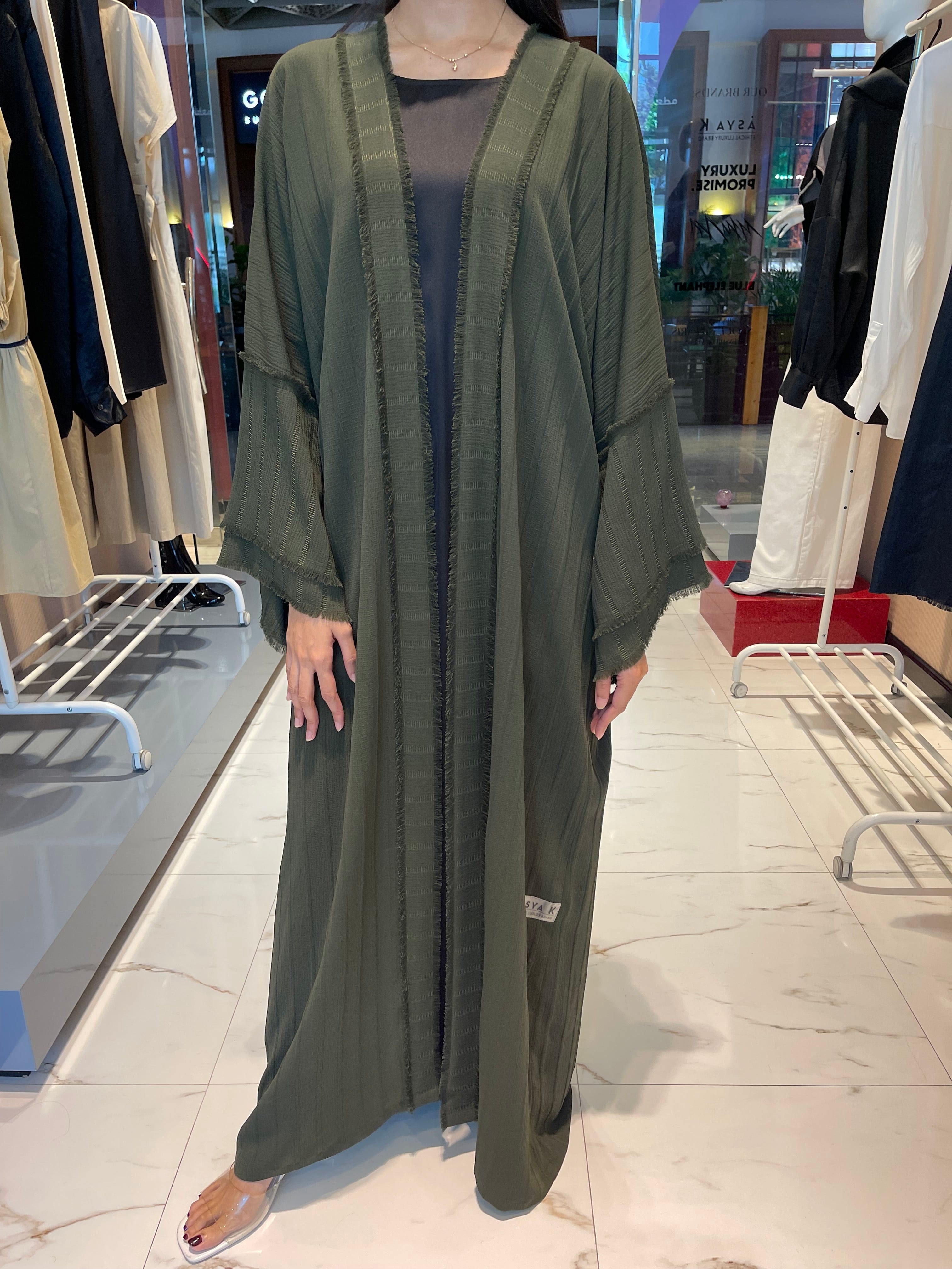 ASYA K. OPEN FRONT ABAYA (عباية) ”STRAWBERRY”