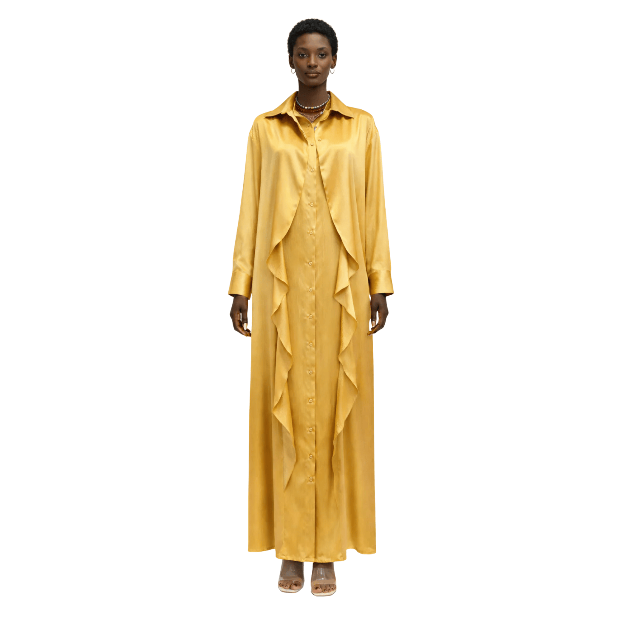 ASYA K. A-LINE MAXI SHIRT-DRESS (فستان) “SARAH”