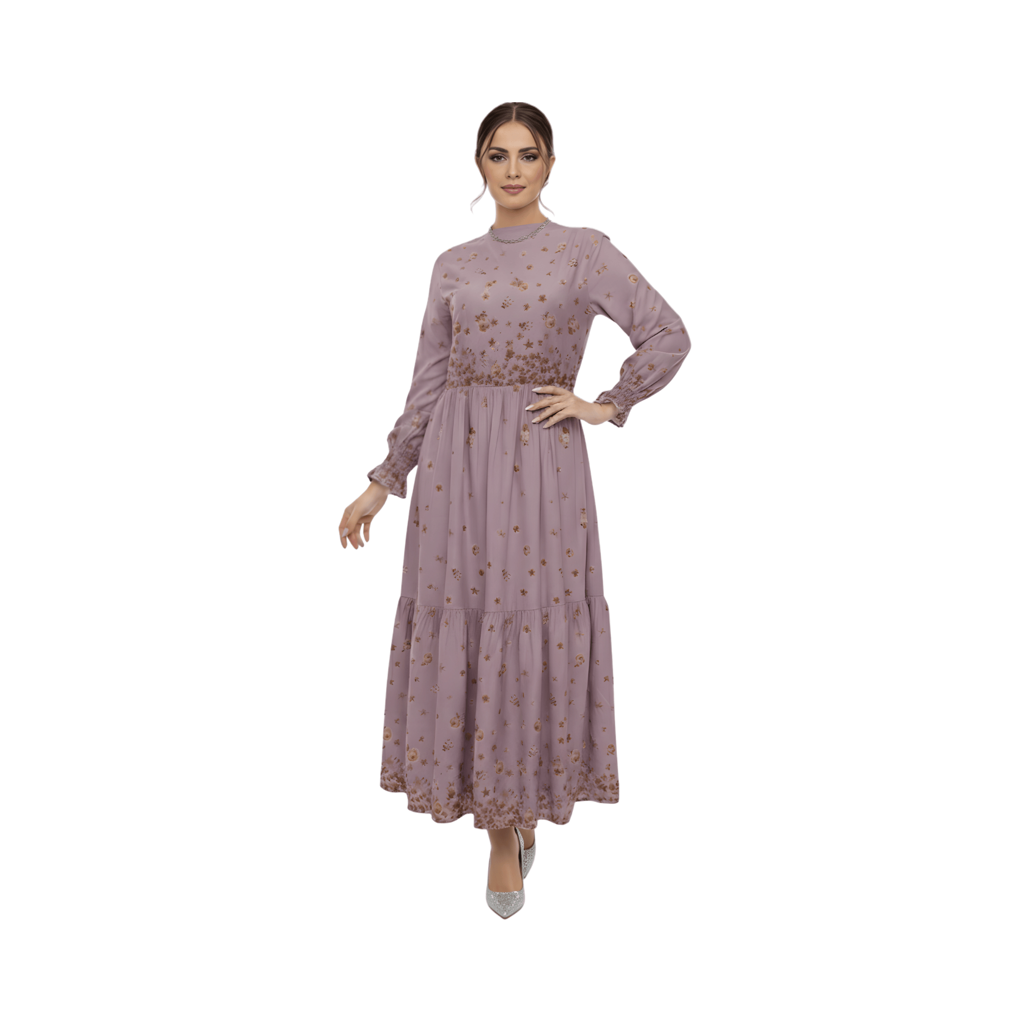 ASYA K. LONG SLEEVES MAXI DRESS (فستان)  "TURANAH"