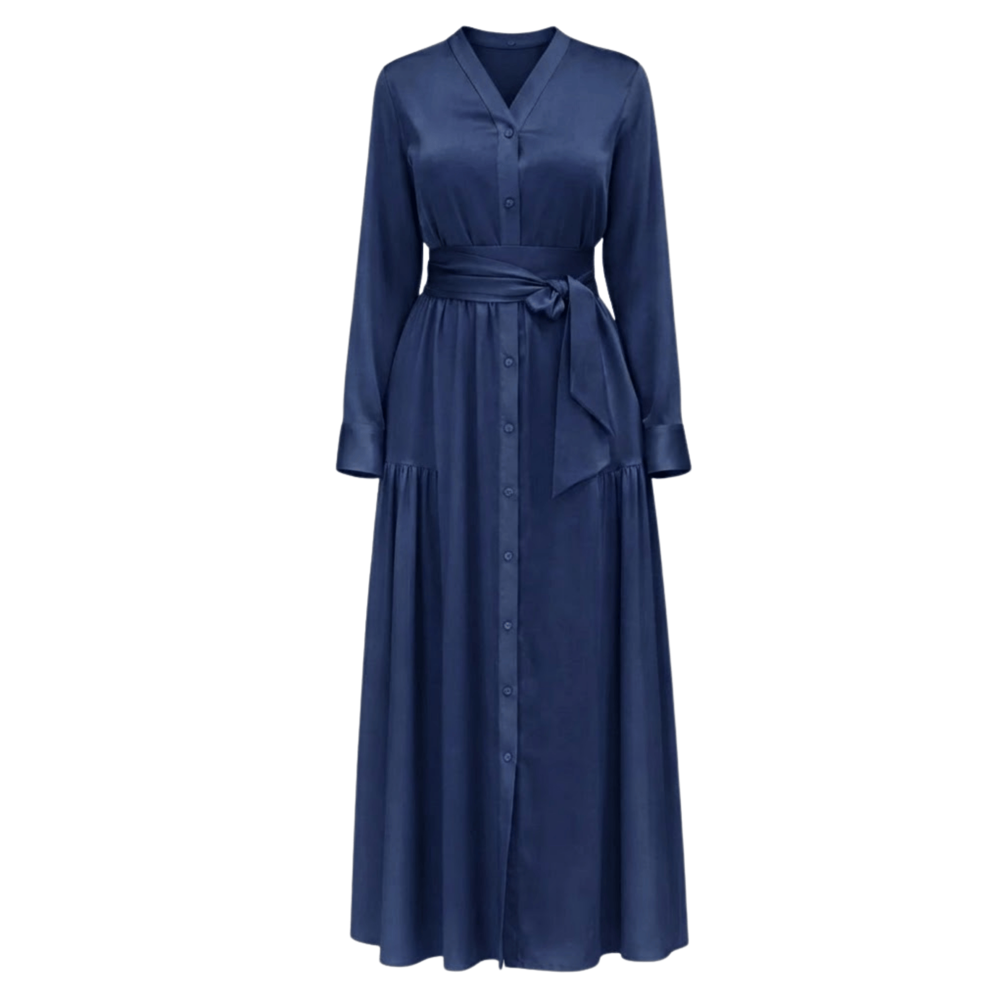 ASYA K. MAXI V-NECK DRESS WITH SIDE POCKETS (فستان) “LAYLA”