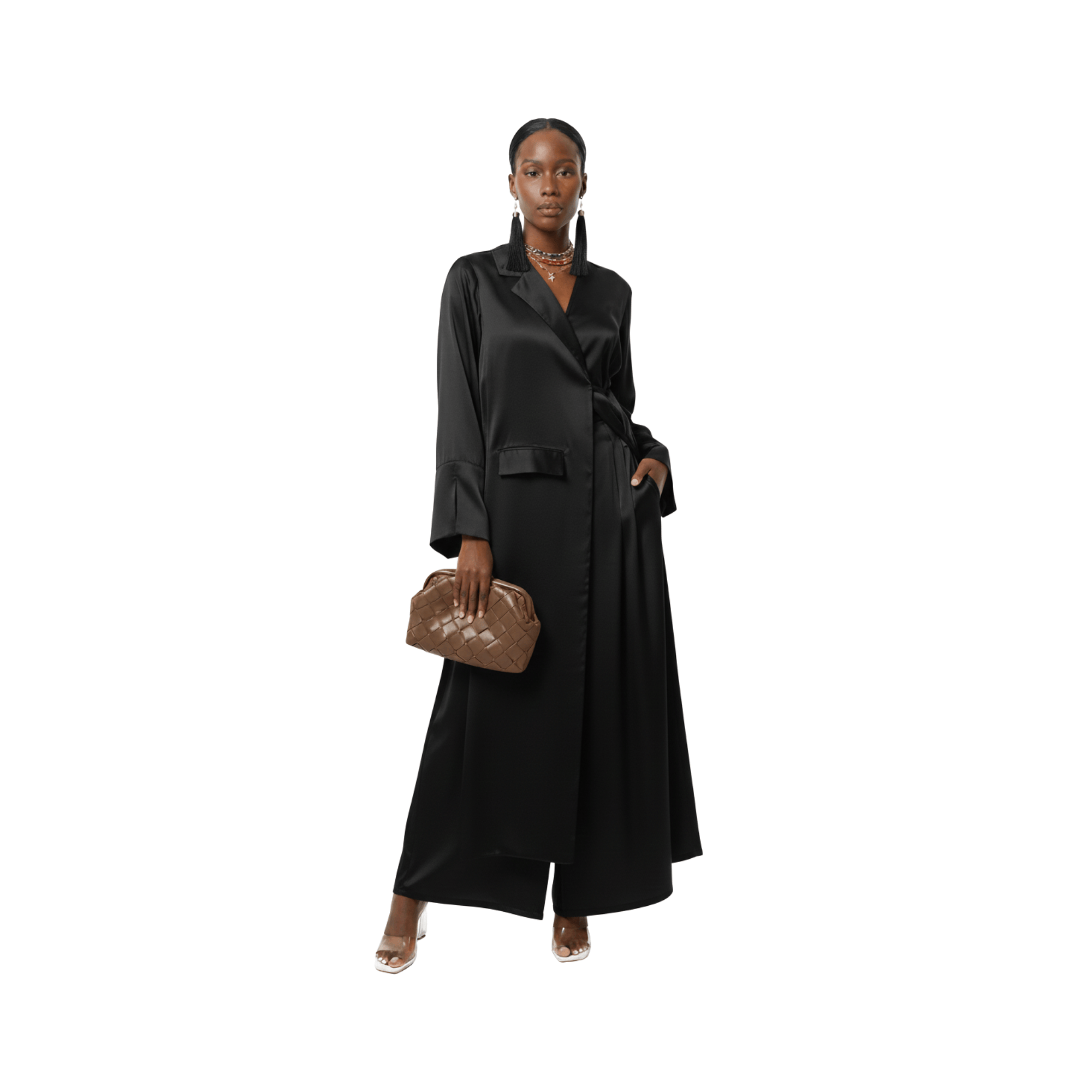 ASYA K. ONE SIDE LAYERED BUTTONED DOWN LONG SHIRT-DRESS (فستان) “MAHA”