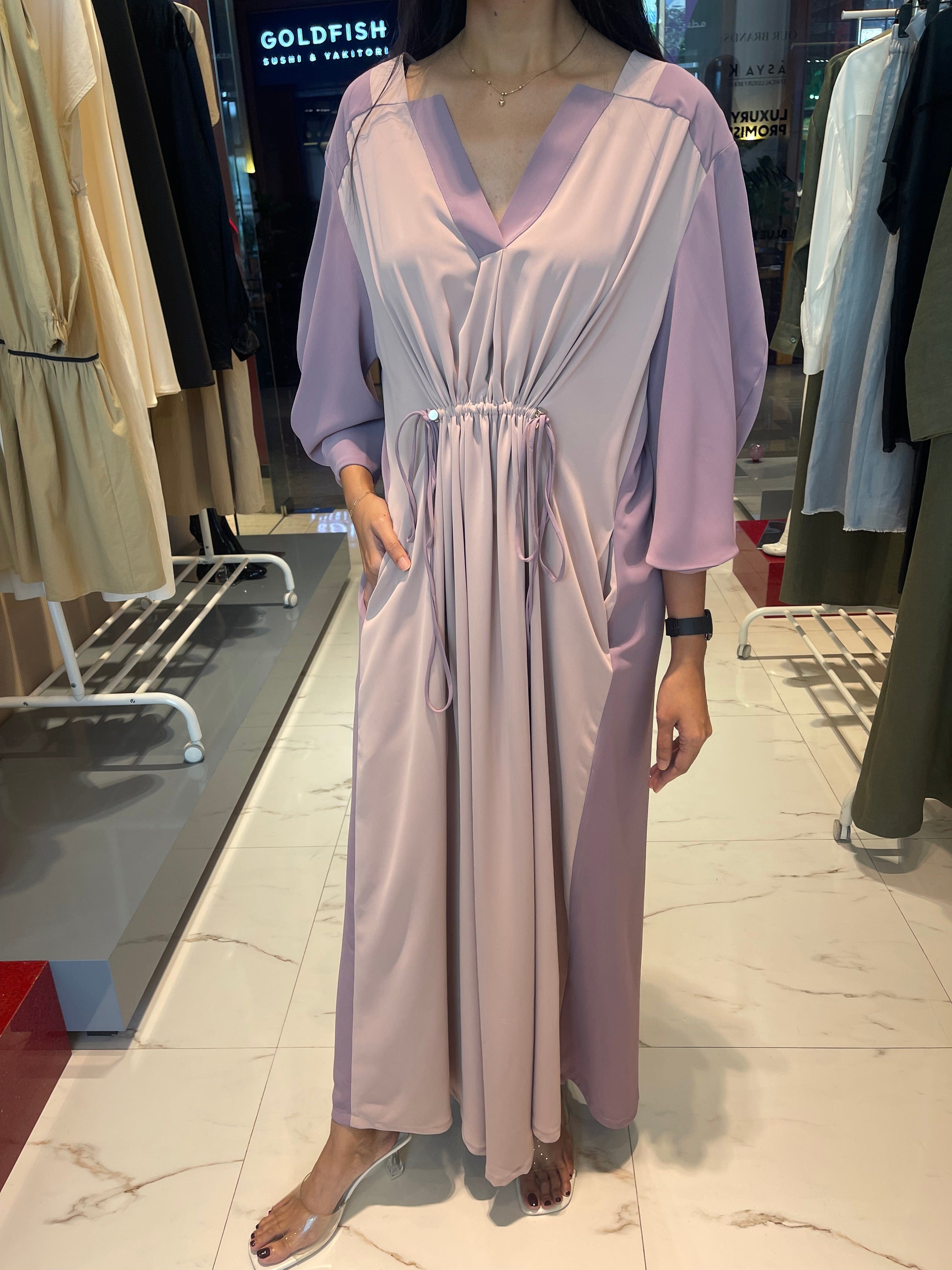 ASYA K. TWO TONE WAIST GATHERED KAFTAN (فستان) “POLARIS”