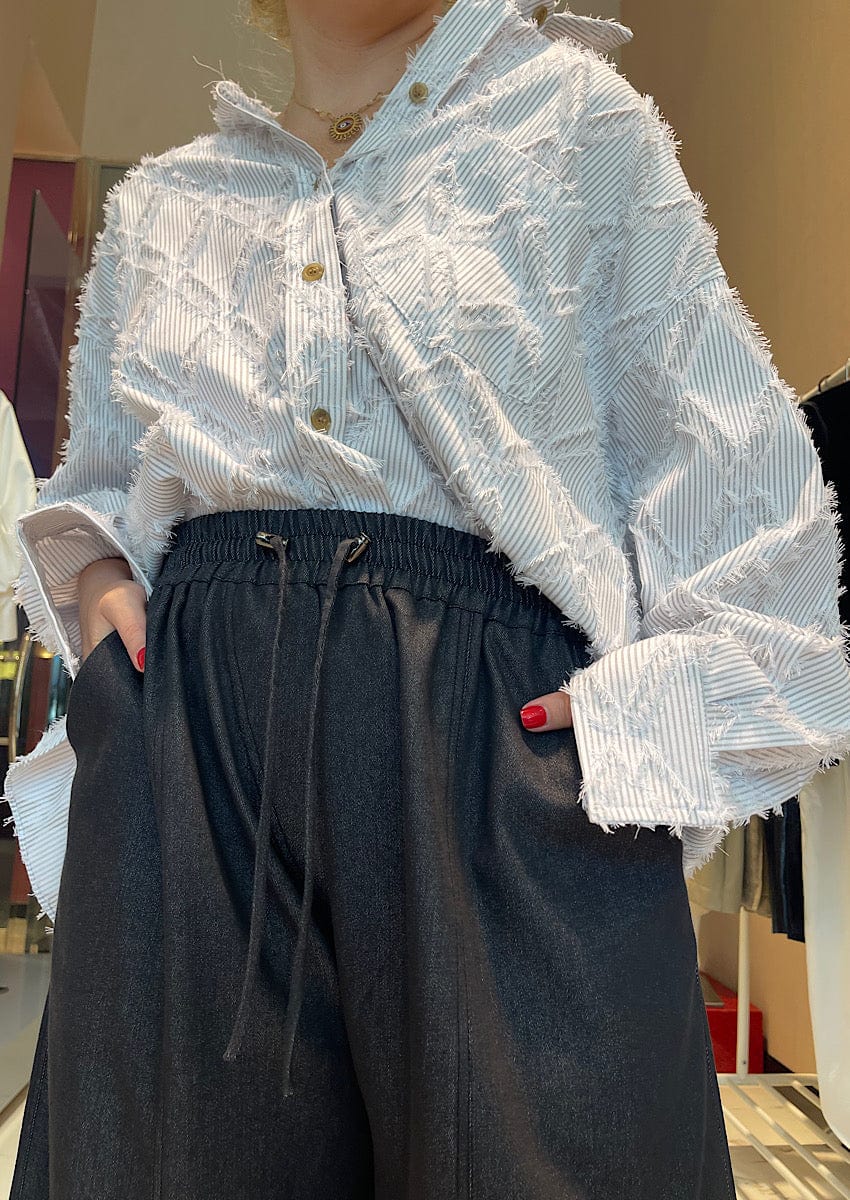 ASYA K. DENIM WIDE LEG PANTS (بنطلون) “KAYLA”