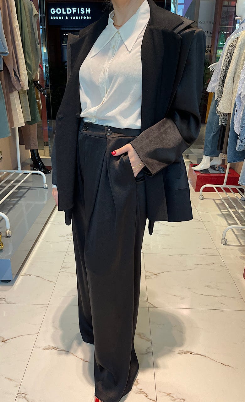 ASYA K. WIDE LEG FRONT PLEATED  PANTS (بنطلون) “LUNA”