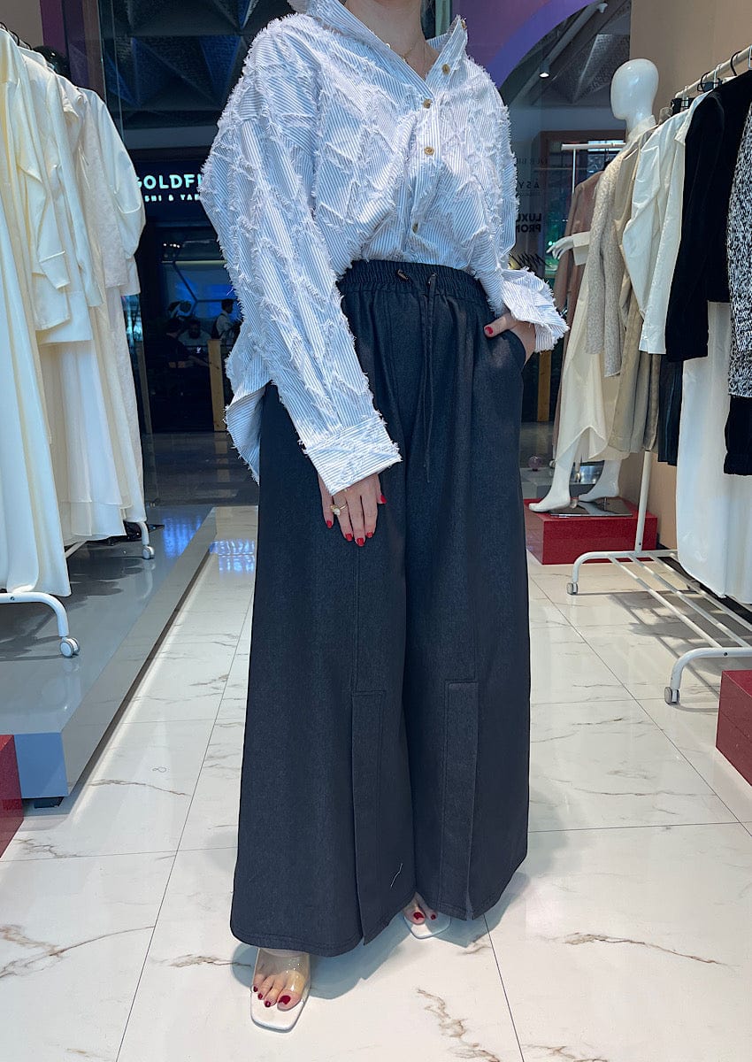 ASYA K. DENIM SET زوج (BLAZER & PANTS قميص وبنطلون) “KAYLA”